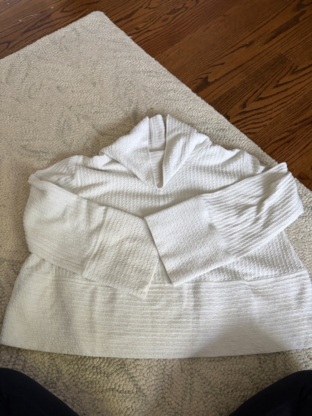lululemon athletica Cream Textured Cowl-Neck Sweater